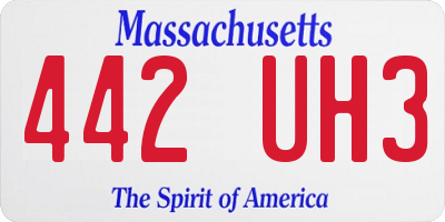MA license plate 442UH3