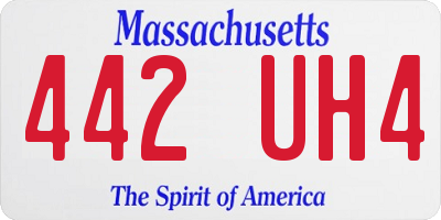 MA license plate 442UH4