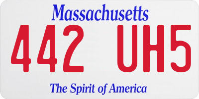 MA license plate 442UH5