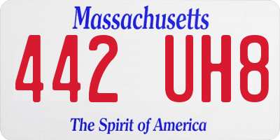 MA license plate 442UH8