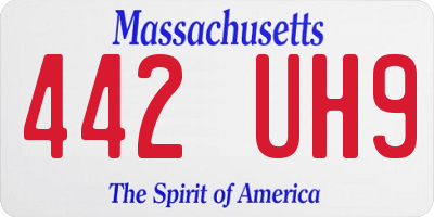 MA license plate 442UH9