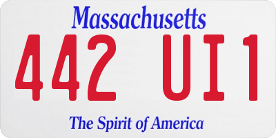 MA license plate 442UI1