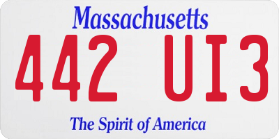 MA license plate 442UI3