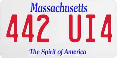 MA license plate 442UI4