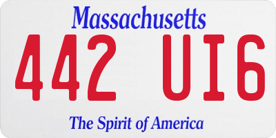 MA license plate 442UI6