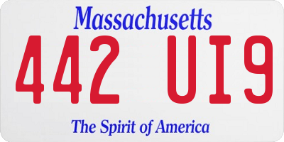MA license plate 442UI9