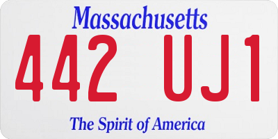 MA license plate 442UJ1