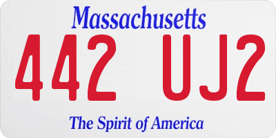 MA license plate 442UJ2