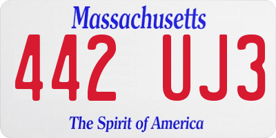 MA license plate 442UJ3