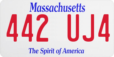 MA license plate 442UJ4