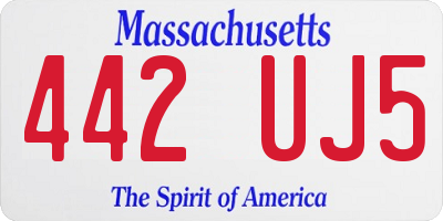 MA license plate 442UJ5