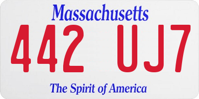 MA license plate 442UJ7
