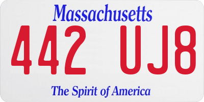 MA license plate 442UJ8