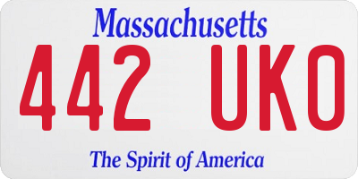 MA license plate 442UK0