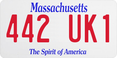 MA license plate 442UK1
