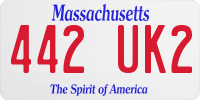 MA license plate 442UK2