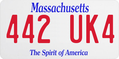 MA license plate 442UK4