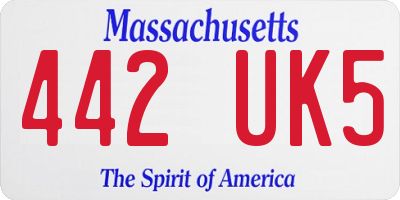 MA license plate 442UK5