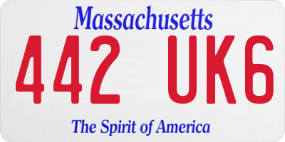 MA license plate 442UK6