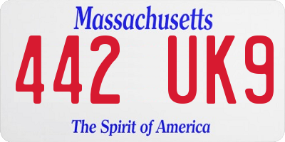 MA license plate 442UK9