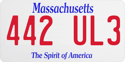 MA license plate 442UL3
