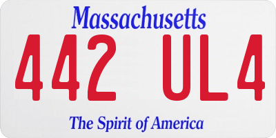 MA license plate 442UL4
