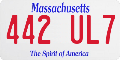 MA license plate 442UL7