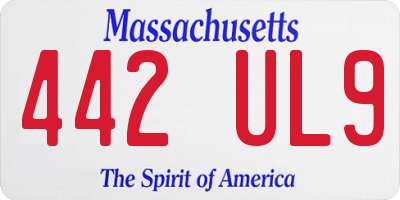 MA license plate 442UL9
