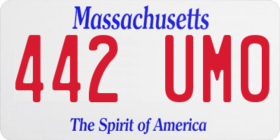MA license plate 442UM0