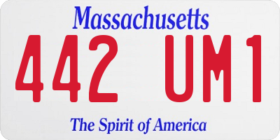 MA license plate 442UM1