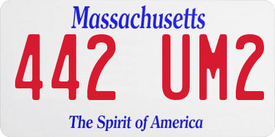MA license plate 442UM2