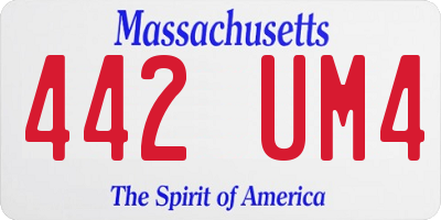 MA license plate 442UM4