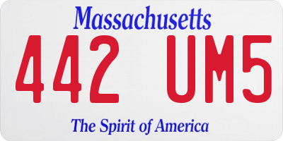 MA license plate 442UM5