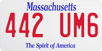 MA license plate 442UM6