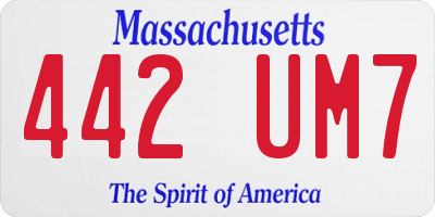 MA license plate 442UM7