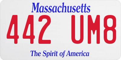 MA license plate 442UM8