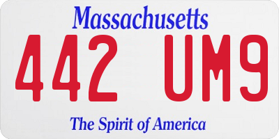 MA license plate 442UM9