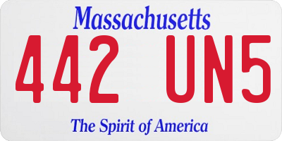 MA license plate 442UN5
