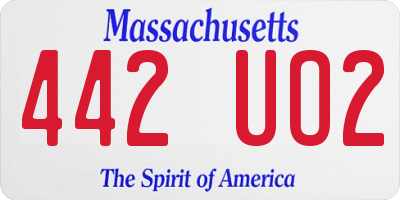MA license plate 442UO2