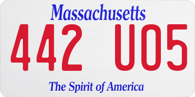 MA license plate 442UO5