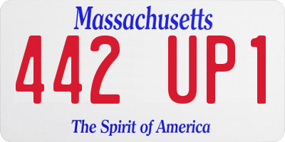 MA license plate 442UP1
