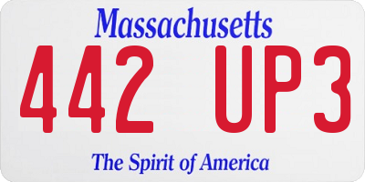 MA license plate 442UP3