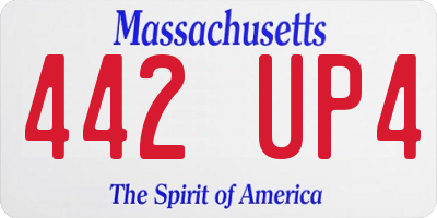 MA license plate 442UP4