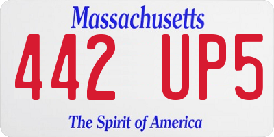 MA license plate 442UP5