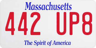 MA license plate 442UP8