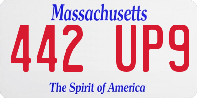 MA license plate 442UP9