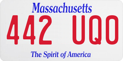 MA license plate 442UQ0