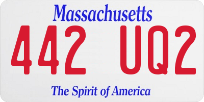 MA license plate 442UQ2