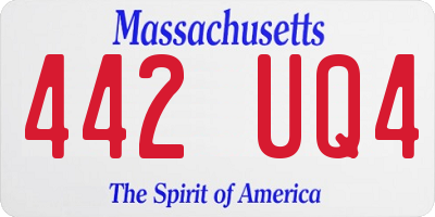 MA license plate 442UQ4