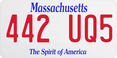 MA license plate 442UQ5